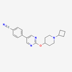 molecular formula C20H22N4O B14196992 Benzonitrile, 4-[2-[(1-cyclobutyl-4-piperidinyl)oxy]-5-pyrimidinyl]- CAS No. 832734-60-8