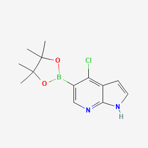 molecular formula C13H16BClN2O2 B1419700 4-Chloro-5-(4,4,5,5-tetramethyl-1,3,2-dioxaborolan-2-yl)-1H-pyrrolo[2,3-b]pyridine CAS No. 1072145-24-4