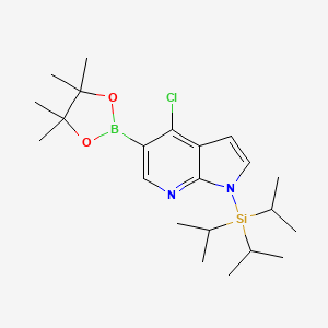 molecular formula C22H36BClN2O2Si B1419701 4-Chloro-5-(4,4,5,5-tetramethyl-1,3,2-dioxaborolan-2-yl)-1-(triisopropylsilyl)-1H-pyrrolo[2,3-b]pyridine CAS No. 1045857-94-0