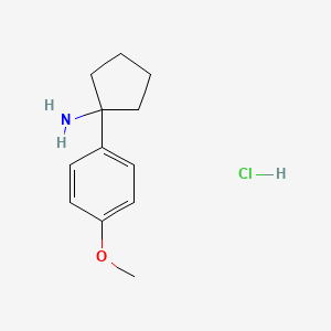 molecular formula C12H18ClNO B1419704 1-(4-甲氧苯基)环戊-1-胺盐酸盐 CAS No. 1221723-81-4