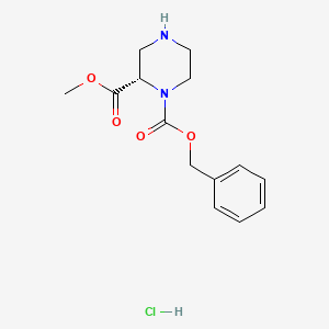 molecular formula C14H19ClN2O4 B1419707 (S)-1-Benzyl 2-methyl piperazine-1,2-dicarboxylate hydrochloride CAS No. 1217444-22-8