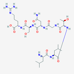 molecular formula C31H57N11O11 B14197246 L-Leucyl-L-leucyl-L-threonylglycyl-L-asparaginyl-L-seryl-N~5~-(diaminomethylidene)-L-ornithine CAS No. 922717-77-9