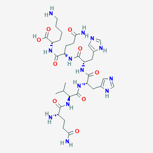 molecular formula C33H53N13O9 B14197364 L-Glutaminyl-L-valyl-L-histidyl-L-histidyl-L-glutaminyl-L-lysine CAS No. 919475-37-9