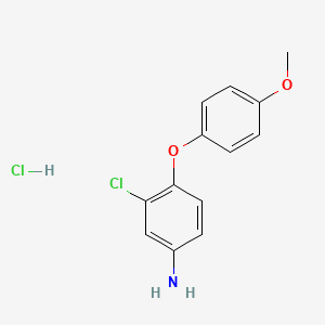 molecular formula C13H13Cl2NO2 B1419738 3-Chloro-4-(4-methoxyphenoxy)phenylamine hydrochloride CAS No. 1185295-47-9