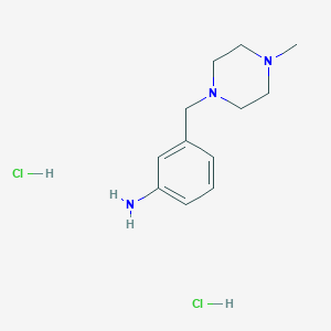 molecular formula C12H21Cl2N3 B1419745 3-(4-Methyl-piperazin-1-ylmethyl)-phenylamine dihydrochloride CAS No. 1185300-25-7
