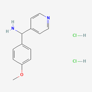 molecular formula C13H14N2O B1419749 c-(4-Methoxy-phenyl)-c-pyridin-4-yl-methylamine dihydrochloride CAS No. 889939-88-2