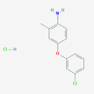 molecular formula C13H13Cl2NO B1419750 4-(3-Chlorophenoxy)-2-methylaniline hydrochloride CAS No. 1185300-78-0