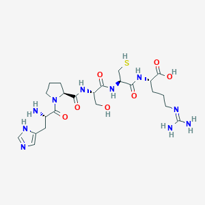 molecular formula C23H38N10O7S B14197779 L-Histidyl-L-prolyl-L-seryl-L-cysteinyl-N~5~-(diaminomethylidene)-L-ornithine CAS No. 915775-08-5