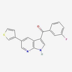 molecular formula C18H11FN2OS B14197786 Methanone, (3-fluorophenyl)[5-(3-thienyl)-1H-pyrrolo[2,3-b]pyridin-3-yl]- CAS No. 858118-12-4