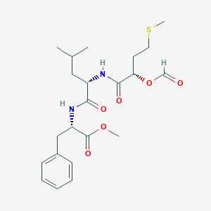 molecular formula C22H32N2O6S B141978 2-(Formyloxy)-4-(methylthio)butyryl-leucyl-phenylalanine methyl ester CAS No. 151460-10-5