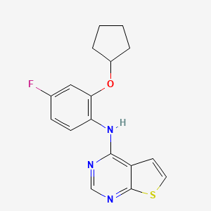 molecular formula C17H16FN3OS B14197810 N-[2-(Cyclopentyloxy)-4-fluorophenyl]thieno[2,3-d]pyrimidin-4-amine CAS No. 917907-67-6