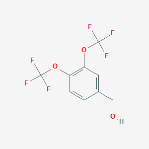molecular formula C9H6F6O3 B1419790 3,4-双(三氟甲氧基)苄醇 CAS No. 1048922-46-8