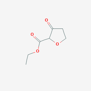 molecular formula C7H10O4 B1419793 3-Oxo-tetrahydrofuran-2-carboxylic acid ethyl ester CAS No. 773140-46-8