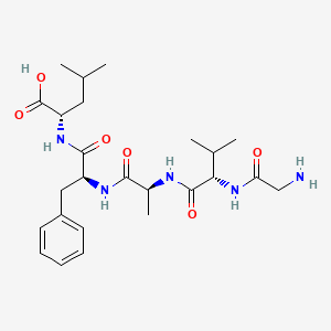 molecular formula C25H39N5O6 B14198053 Glycyl-L-valyl-L-alanyl-L-phenylalanyl-L-leucine CAS No. 923017-76-9