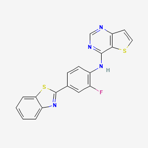 molecular formula C19H11FN4S2 B14198097 N-[4-(1,3-Benzothiazol-2-yl)-2-fluorophenyl]thieno[3,2-d]pyrimidin-4-amine CAS No. 920520-19-0