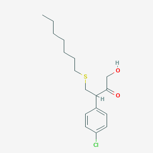 molecular formula C17H25ClO2S B14198101 3-(4-Chlorophenyl)-4-(heptylsulfanyl)-1-hydroxybutan-2-one CAS No. 918785-10-1