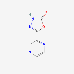 molecular formula C6H4N4O2 B1419814 5-Pyrazin-2-yl-1,3,4-oxadiazol-2-ol CAS No. 91144-81-9