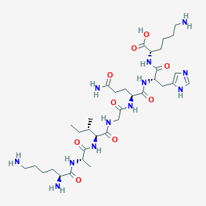 molecular formula C34H60N12O9 B14198155 L-Lysyl-L-alanyl-L-isoleucylglycyl-L-glutaminyl-L-histidyl-L-lysine CAS No. 919782-50-6