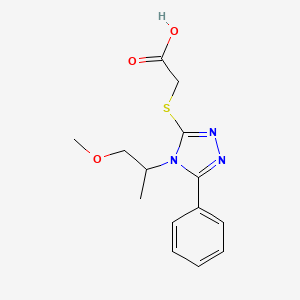 2-{[4-(1-methoxypropan-2-yl)-5-phenyl-4H-1,2,4-triazol-3-yl]sulfanyl}acetic acid