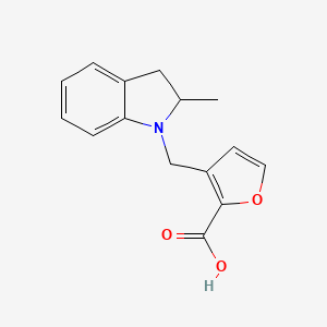 3-[(2-methyl-2,3-dihydro-1H-indol-1-yl)methyl]furan-2-carboxylic acid