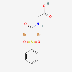 molecular formula C10H9Br2NO5S B14198417 N-[(Benzenesulfonyl)(dibromo)acetyl]glycine CAS No. 921759-16-2