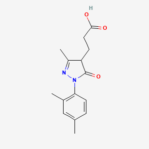 molecular formula C15H18N2O3 B1419850 3-(1-(2,4-Dimethylphenyl)-3-methyl-5-oxo-4,5-dihydro-1H-pyrazol-4-yl)propanoic acid CAS No. 1204298-02-1