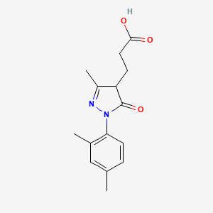 molecular formula C15H18N2O3 B1419850 3-[1-(2,4-dimethylphenyl)-3-methyl-5-oxo-4H-pyrazol-4-yl]propanoic acid CAS No. 1204298-02-1
