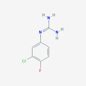 molecular formula C7H7ClFN3 B1419853 1-(3-Chloro-4-fluorophenyl)guanidine CAS No. 76635-22-8