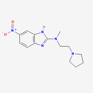 molecular formula C14H19N5O2 B14198534 N-Methyl-6-nitro-N-[2-(pyrrolidin-1-yl)ethyl]-1H-benzimidazol-2-amine CAS No. 832102-80-4
