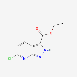 molecular formula C9H8ClN3O2 B1419858 ethyl 6-chloro-1H-pyrazolo[3,4-b]pyridine-3-carboxylate CAS No. 1083181-27-4