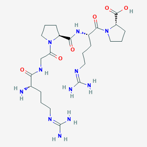 molecular formula C24H43N11O6 B14198597 N~5~-(Diaminomethylidene)-L-ornithylglycyl-L-prolyl-N~5~-(diaminomethylidene)-L-ornithyl-L-proline CAS No. 872438-48-7
