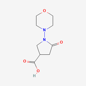 molecular formula C9H14N2O4 B1419861 1-Morpholino-5-oxopyrrolidine-3-carboxylic acid CAS No. 1086380-62-2