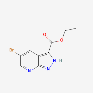 molecular formula C9H8BrN3O2 B1419869 ethyl 5-bromo-1H-pyrazolo[3,4-b]pyridine-3-carboxylate CAS No. 1131604-85-7