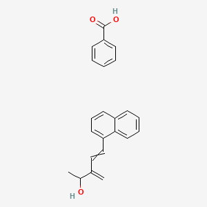 molecular formula C23H22O3 B14198706 Benzoic acid;3-methylidene-5-naphthalen-1-ylpent-4-en-2-ol CAS No. 835651-57-5