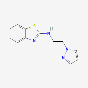molecular formula C12H12N4S B1419885 N-[2-(1H-pyrazol-1-yl)ethyl]-1,3-benzothiazol-2-amine CAS No. 1177316-74-3