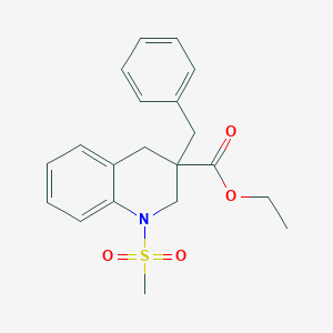 molecular formula C20H23NO4S B1419891 Ethyl 3-benzyl-1-(methylsulfonyl)-1,2,3,4-tetrahydro-3-quinolinecarboxylate CAS No. 1105190-36-0