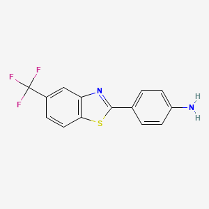 molecular formula C14H9F3N2S B14199043 4-[5-(Trifluoromethyl)-1,3-benzothiazol-2-yl]aniline CAS No. 920520-33-8