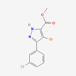 molecular formula C11H8BrClN2O2 B1419907 methyl 4-bromo-3-(3-chlorophenyl)-1H-pyrazole-5-carboxylate CAS No. 1319143-37-7