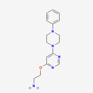 molecular formula C16H21N5O B1419909 (2-([6-(4-Phenylpiperazin-1-YL)pyrimidin-4-YL]oxy)ethyl)amine CAS No. 1204296-34-3