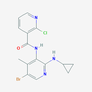 molecular formula C15H14BrClN4O B141991 N-[5-Bromo-2-(cyclopropylamino)-4-methyl-3-pyridinyl]-2-chloro-3-pyridinecarboxamide CAS No. 284686-20-0