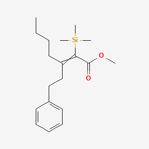 molecular formula C19H30O2Si B14199111 Methyl 3-(2-phenylethyl)-2-(trimethylsilyl)hept-2-enoate CAS No. 835652-90-9