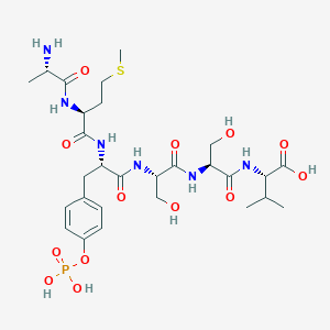 molecular formula C28H45N6O13PS B14199154 L-Alanyl-L-methionyl-O-phosphono-L-tyrosyl-L-seryl-L-seryl-L-valine CAS No. 847359-21-1