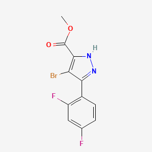 molecular formula C11H7BrF2N2O2 B1419920 methyl 4-bromo-3-(2,4-difluorophenyl)-1H-pyrazole-5-carboxylate CAS No. 1350443-44-5