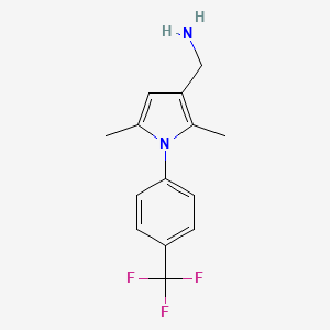 molecular formula C14H15F3N2 B1419924 ({2,5-dimethyl-1-[4-(trifluoromethyl)phenyl]-1H-pyrrol-3-yl}methyl)amine CAS No. 1177277-74-5