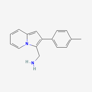 molecular formula C16H16N2 B1419926 [2-(4-Methylphenyl)indolizin-3-yl]methanamine CAS No. 1177336-17-2
