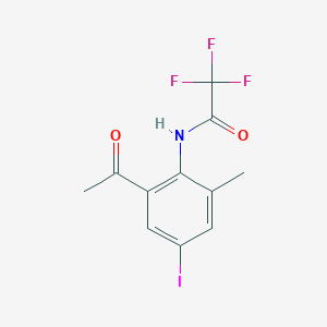 molecular formula C11H9F3INO2 B1419928 N-(2-Acetyl-4-iodo-6-methylphenyl)-2,2,2-trifluoroacetamide CAS No. 935292-71-0