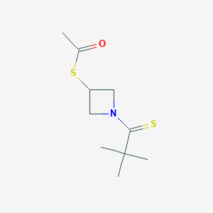molecular formula C10H17NOS2 B14199289 S-[1-(2,2-Dimethylpropanethioyl)azetidin-3-yl] ethanethioate CAS No. 886590-72-3