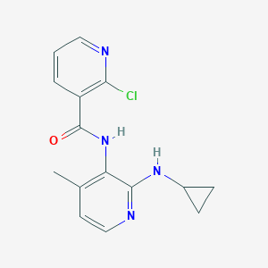 molecular formula C15H15ClN4O B141993 2-Chloro-N-[2-(cyclopropylamino)-4-methyl-3-pyridinyl]-3-pyridinecarboxamide CAS No. 284686-19-7