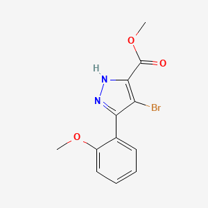 molecular formula C12H11BrN2O3 B1419932 methyl 4-bromo-3-(2-methoxyphenyl)-1H-pyrazole-5-carboxylate CAS No. 1350453-81-4