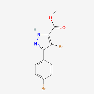 molecular formula C11H8Br2N2O2 B1419933 methyl 4-bromo-3-(4-bromophenyl)-1H-pyrazole-5-carboxylate CAS No. 1238340-47-0